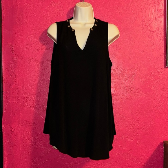Torrid plus size black whimsigoth, goth rock and roll rayon grommet tank. Sz 00X - Picture 3 of 13